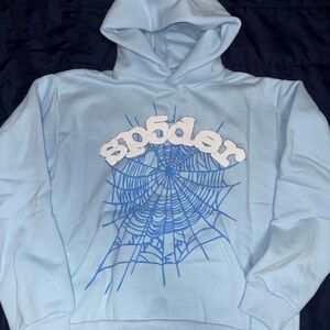 Baby Blue Rhinestone Spider Hoodie